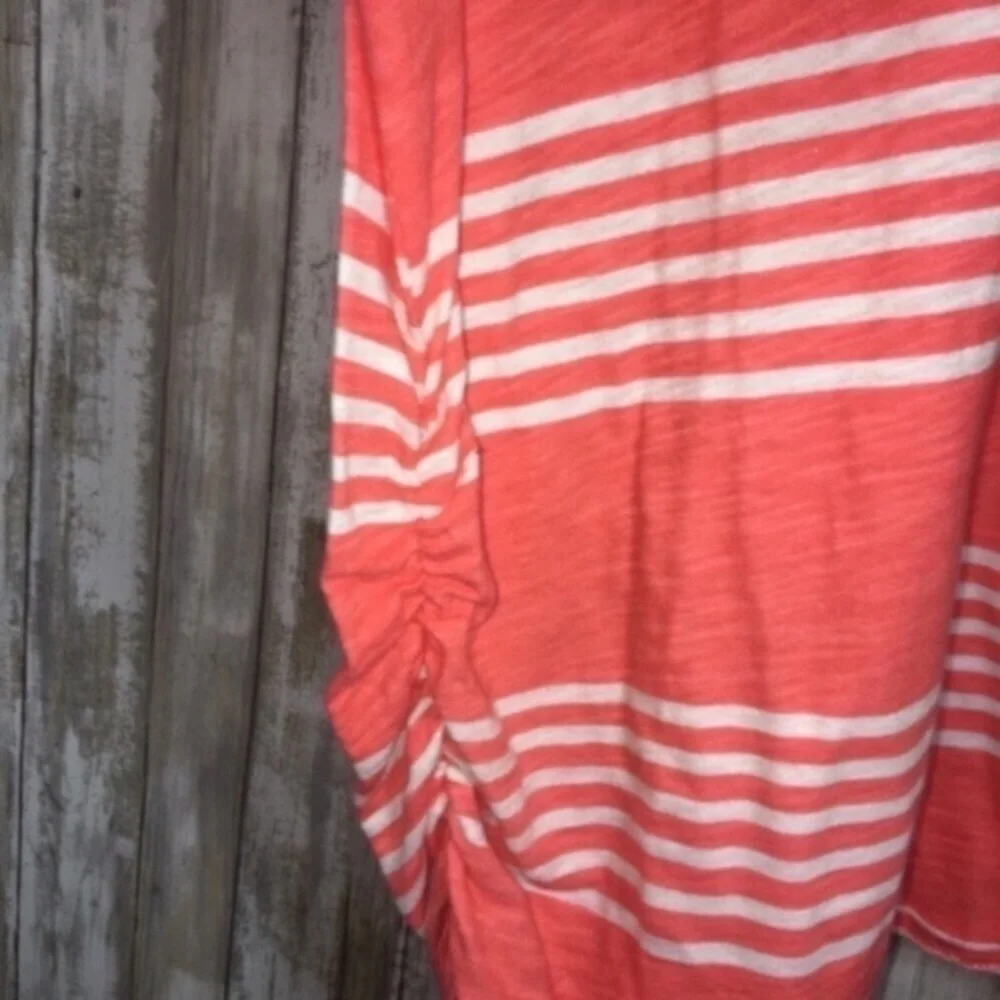 Lane Bryant Orange Striped Tee - Picture 4 of 5